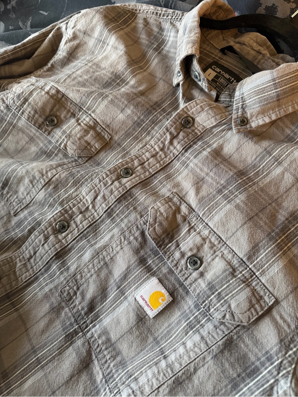 Carhartt Men’s Grey Plaid Shirt